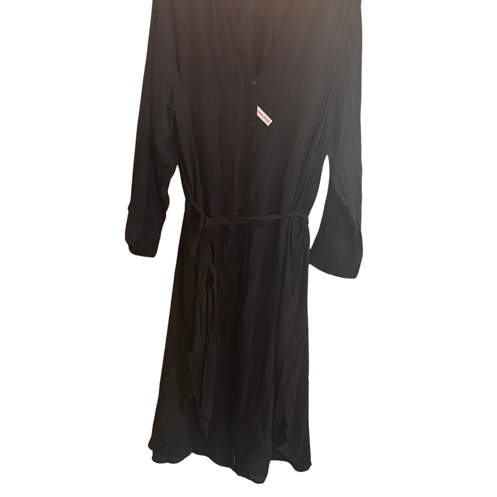 🖤 Terra & Sky Black Button-Up Midi Dress | Size 2X